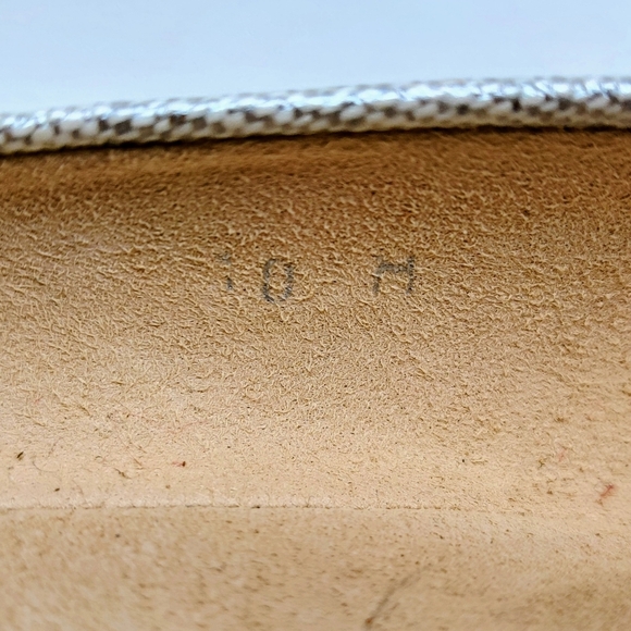 STUART WEITZMAN Coated Linen Pumps 10M Round Stacked Wooden Heel 2.5" Women's - Picture 10 of 14